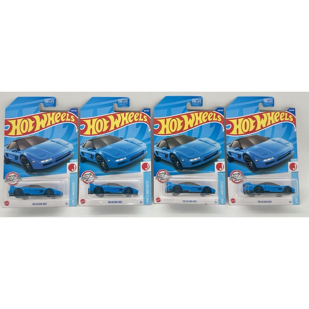 Hot Wheels '90 Acura NSX Lot of 4 HW J-Imports JDM Blue 1:64 NEW